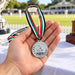 Cricket Arabia silver cricket medal - cricket motif and laurel detail