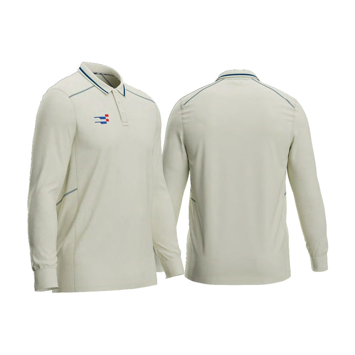 Sportiff long sleeve cricket shirt showing the front and back