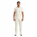 Adult model wearing the Sportiff white short sleeve cricket shirt and matching trousers