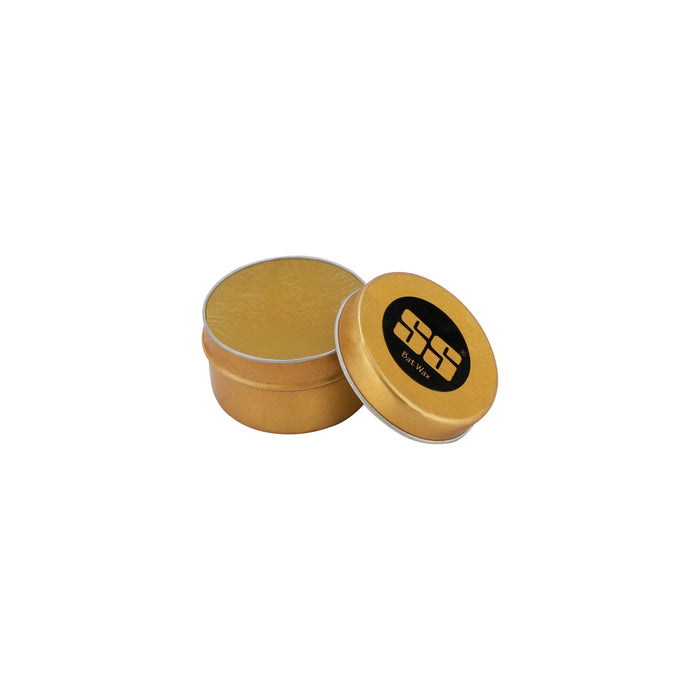 Open SS Bat Wax tin showing golden wax and branded gold lid