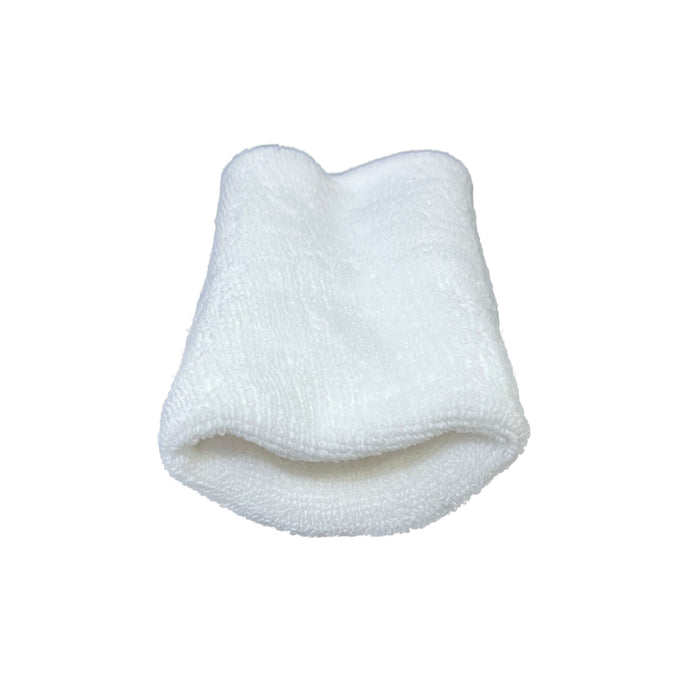 SS Premium Pro white cricket wrist guard angled view showing slip-on opening