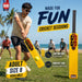 Adult using the SS size 8 plastic cricket bat for a casual tennis ball game