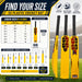 SS plastic cricket bat size guide with length and blade width for sizes 0 to 6 and adult size 8