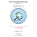 White leather cricket ball dimensions: diameter 7.1 cm, circumference 22.5 cm, weight 156-163 g