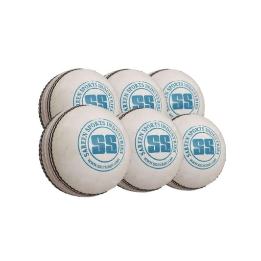SS County White Cricket Ball (Pack of 6)