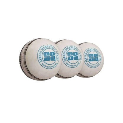 SS County White Cricket Ball (Pack of 3)