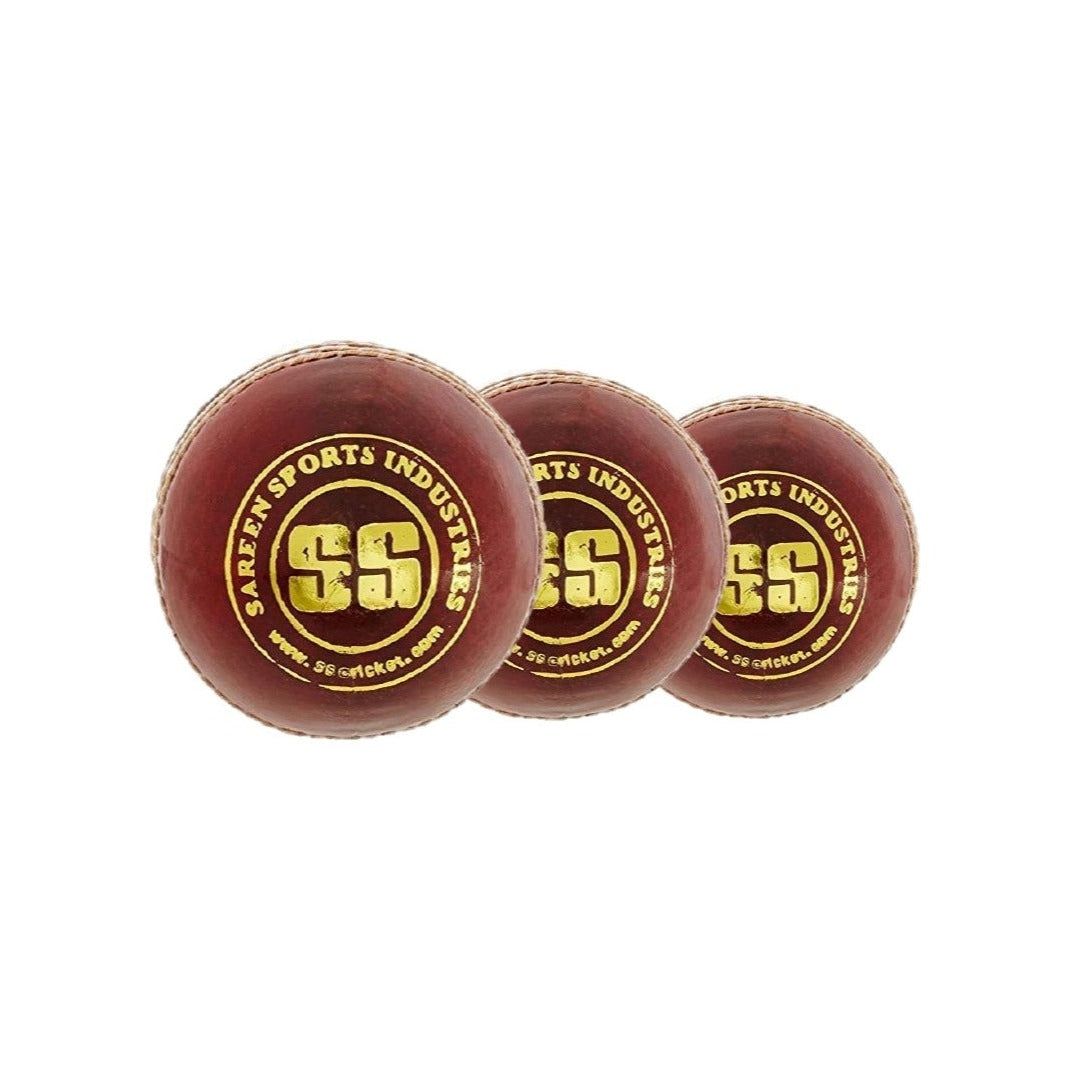 SS Club Leather Cricket Ball Red (Pack of 3)